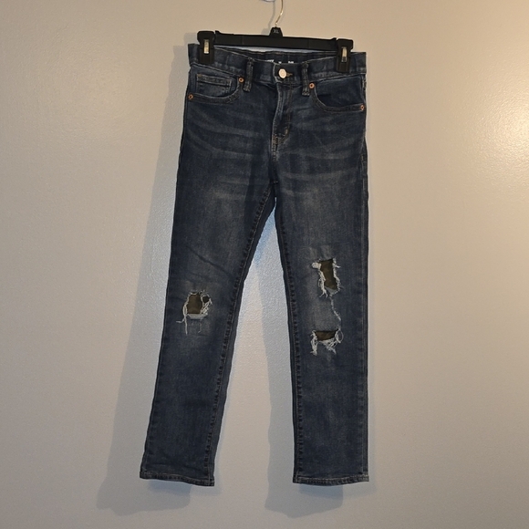 Old Navy Kids Dark Blue Distressed Jeans - Picture 1 of 8